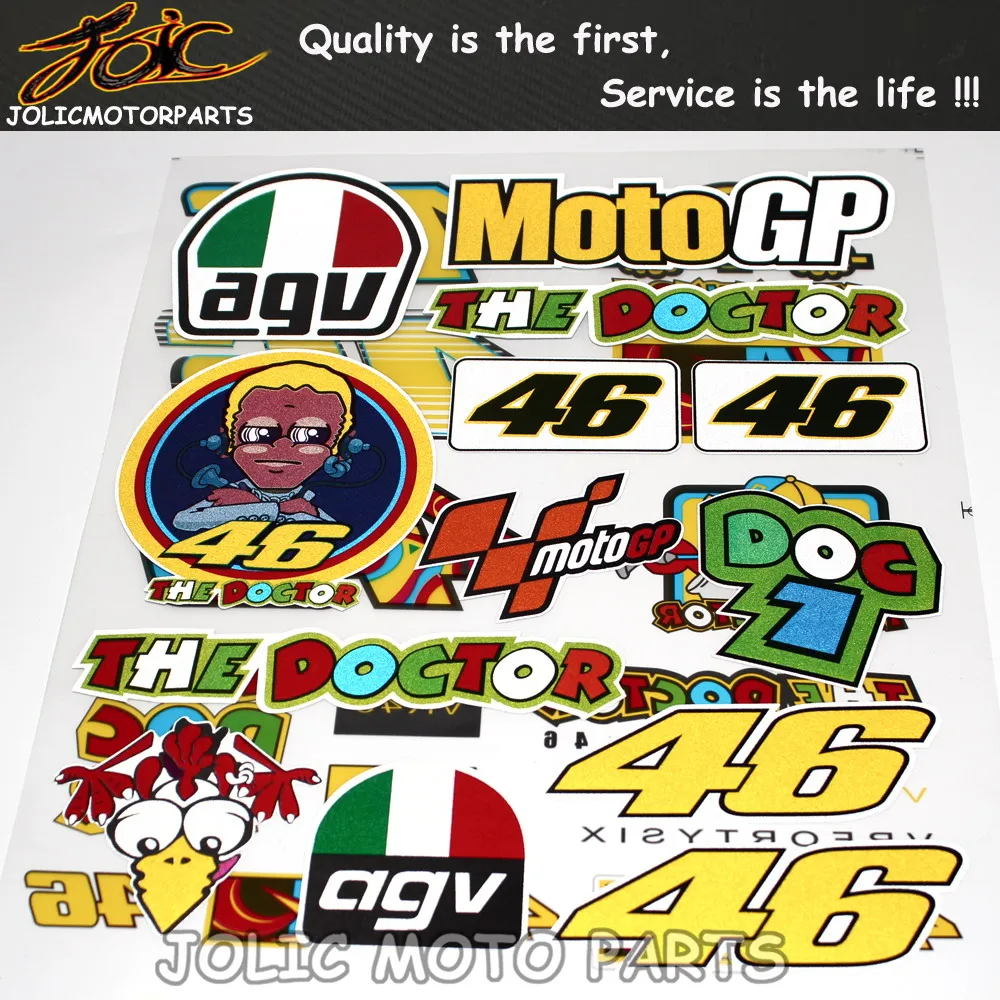 VR46 Casco de Bicicleta Tanque Calcomanías Pegatinas Rossi Motogp yamaha