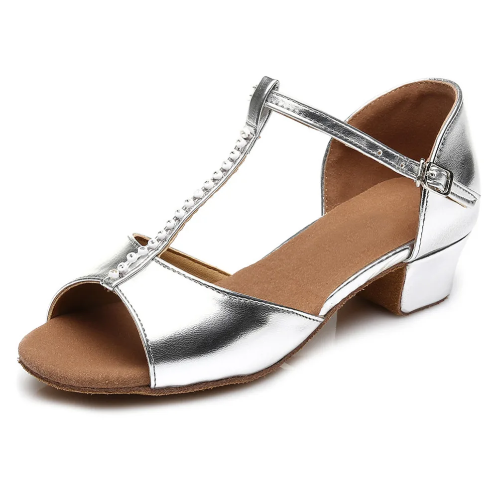  Ballroom Tango Latin dance shoes For Women Kids Girls Children Dance shoes Ladies Low heel 17CM 25.
