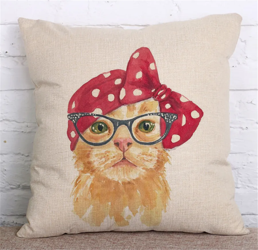 لطيف القط الكلب الحيوان القطن الكتان الزخرفية كرسي مكتب غطاء الوسادة خمر ديكور المنزل أريكة رمي كيس وسادة لطيف القط الكلب الحيوان القطن الكتان الزخرفية كرسي مكتب غطاء الوسادة خمر ديكور المنزل أريكة رمي كيس وسادة