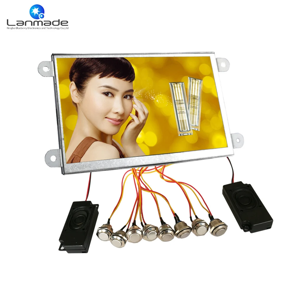 

7 inch HD LCD metal shell shopping multimedia external push button Advertising tv digital signage display