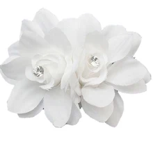 Заколка для волос с жемчугом и кристаллами в виде цветов для женщин; стразы; Свадебная заколка для волос