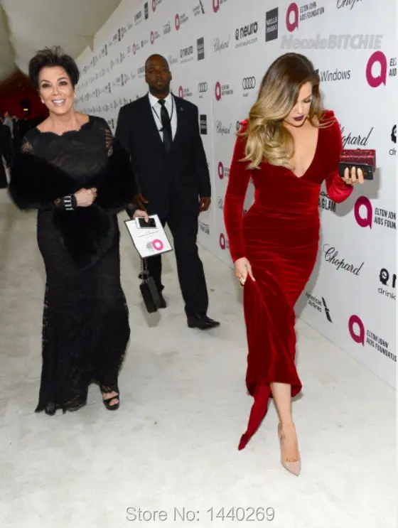 khloe kardashian red velvet dress