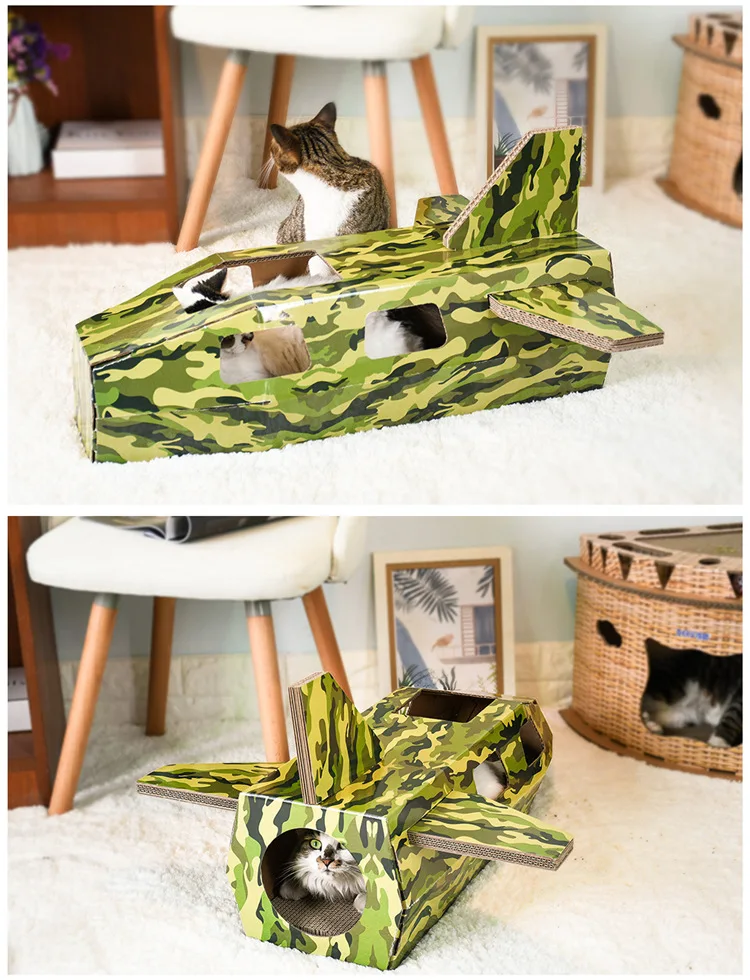 Креативный DIY fighter-образный гофрированный домик для кошек, Когтеточка для кошек, шлифовальная лапа, игрушка для кошек, мебель для кошек, Когтеточка для кошек, Когтеточка, condos