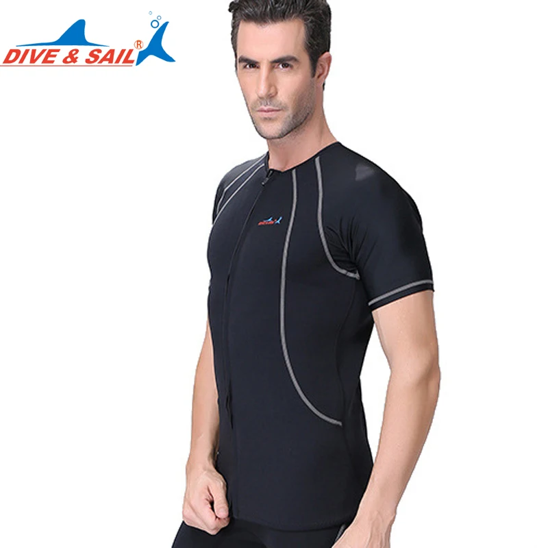 Divesail 1.5mm Neoprene Lycra Short Sleeve Swimsuit for Men Rashguard