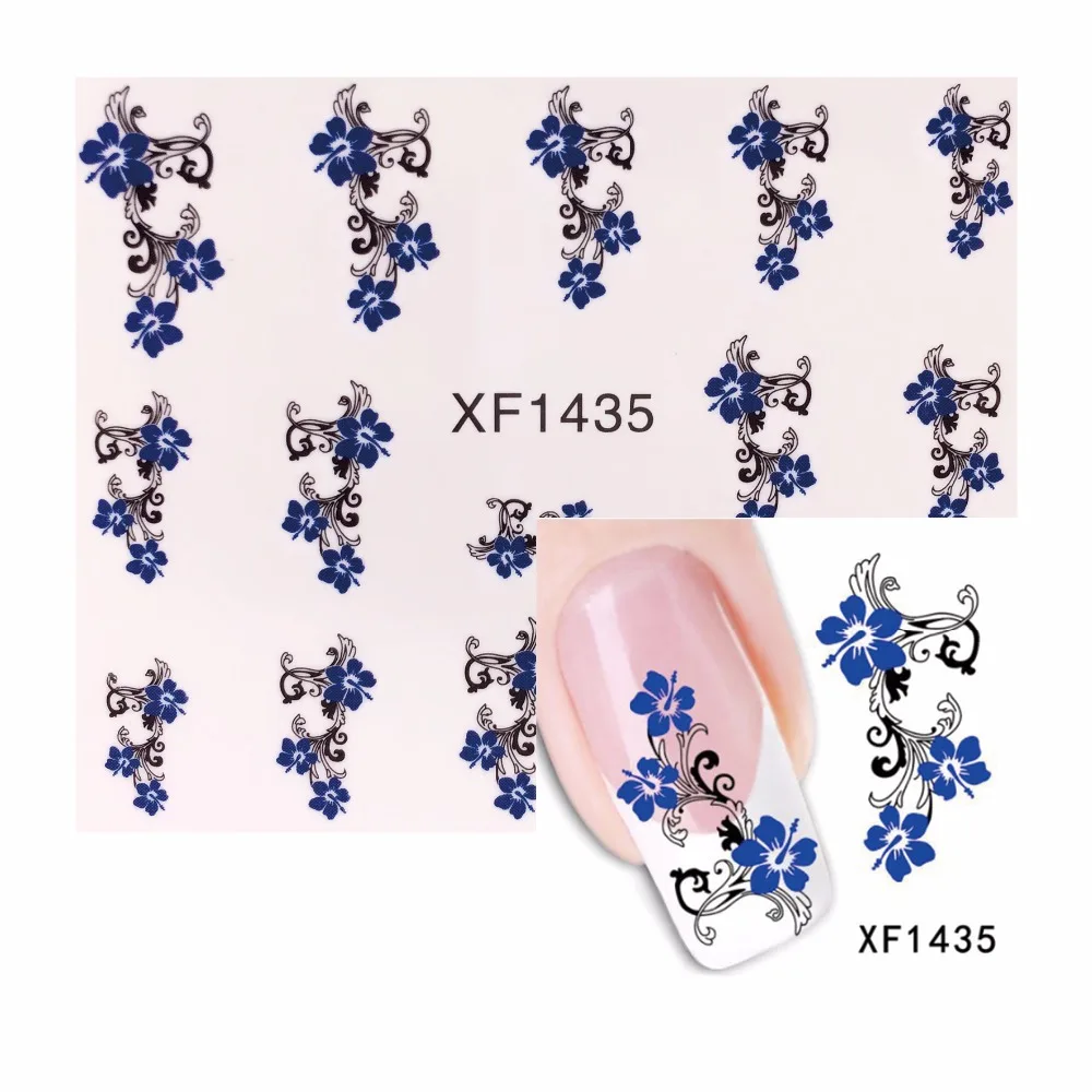 

YZWLE 1 Sheet Top Sell Flower Water Transfer Sticker Nail Art Decals Nails Wraps Temporary Tattoos Watermark Nail Tools 1435
