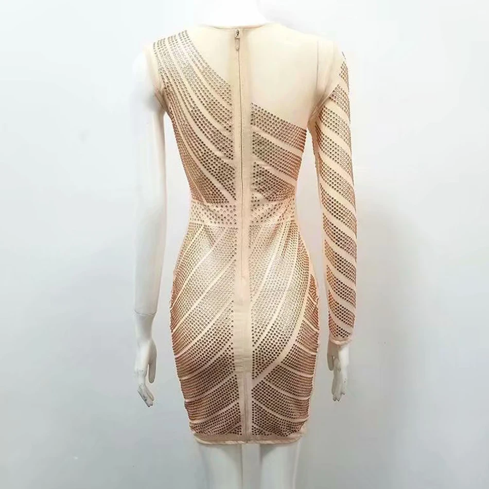 Manga-Longa-de-alta-Qualidade-de-Um-Ombro-Moda-Vestido-Brilhante-Dia-de-Festa-Mini-Vestido (4)