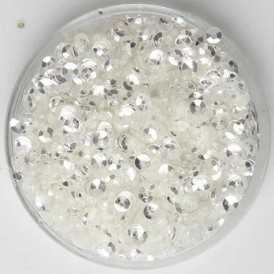 

50g 2mm Deep Cup Sequins Round Paillette Embellishment Findings For Crafts DIY Accessory Crystal White Spangles