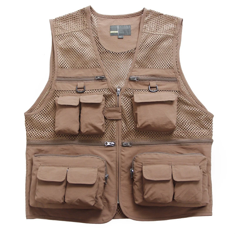 Summer Outdoor Fishing Vest Hunting Vest Jackets Multi pockets Professional Photography Working 