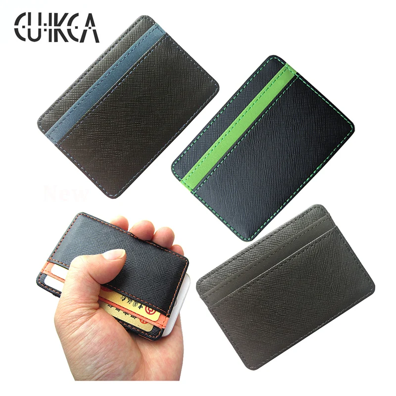 

CUIKCA Korea fashion High quality PU leather mini men wallet magic wallets Fashion men credit card holder card wallet