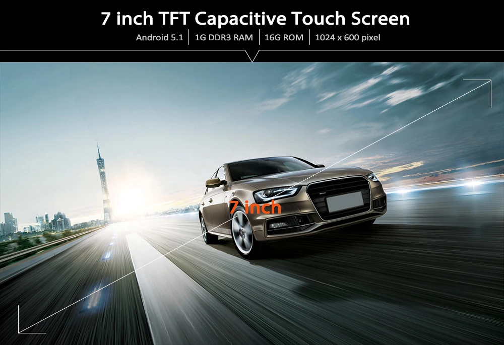 Flash Deal Universal RM - CT0008 7 Inch Car Multimedia Player 1 Din Retractable Screen Android 6.0 GPS Navigation BT Radio Receiver 1