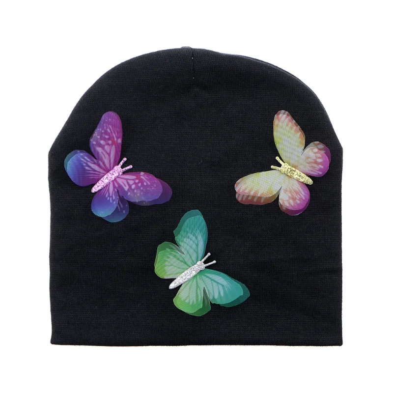 Sunlikeyou продукт шляпка для девочки для детей новорожденных кепки для мальчиков хлопковая мягкая Весенняя шапочка с бабочкой шапочка теплая шапка детская