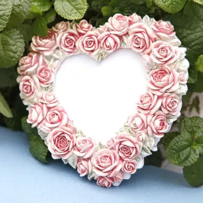 Heart Shape Rose Frame moulds big size Silicone Mould Wedding Chocolate Resin clay Aroma mold handmade fondant cake decoration