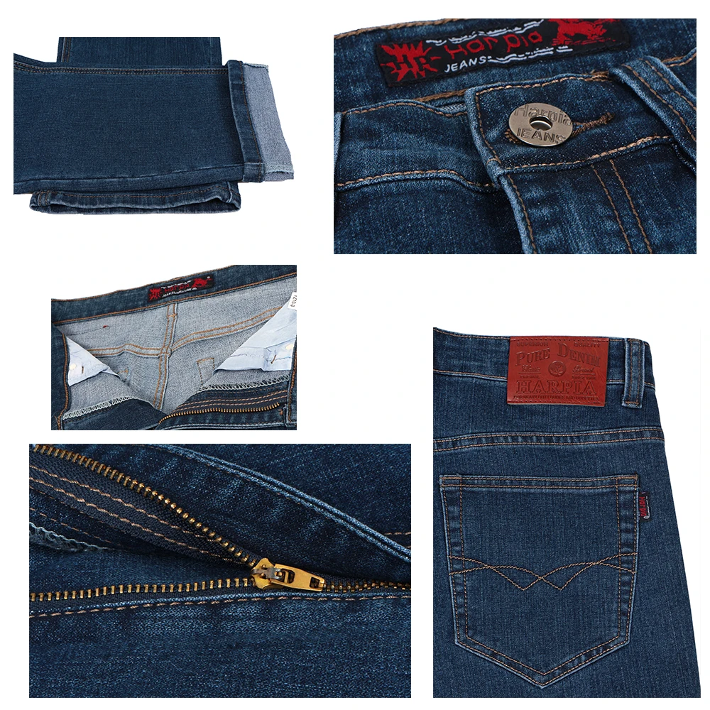 HARPIA Men Jeans Pants Mens Casual Denim Trousers Male Classic Plus Size 8xl Cowboy Long Pants Man Micro-elastic Straight Jeans