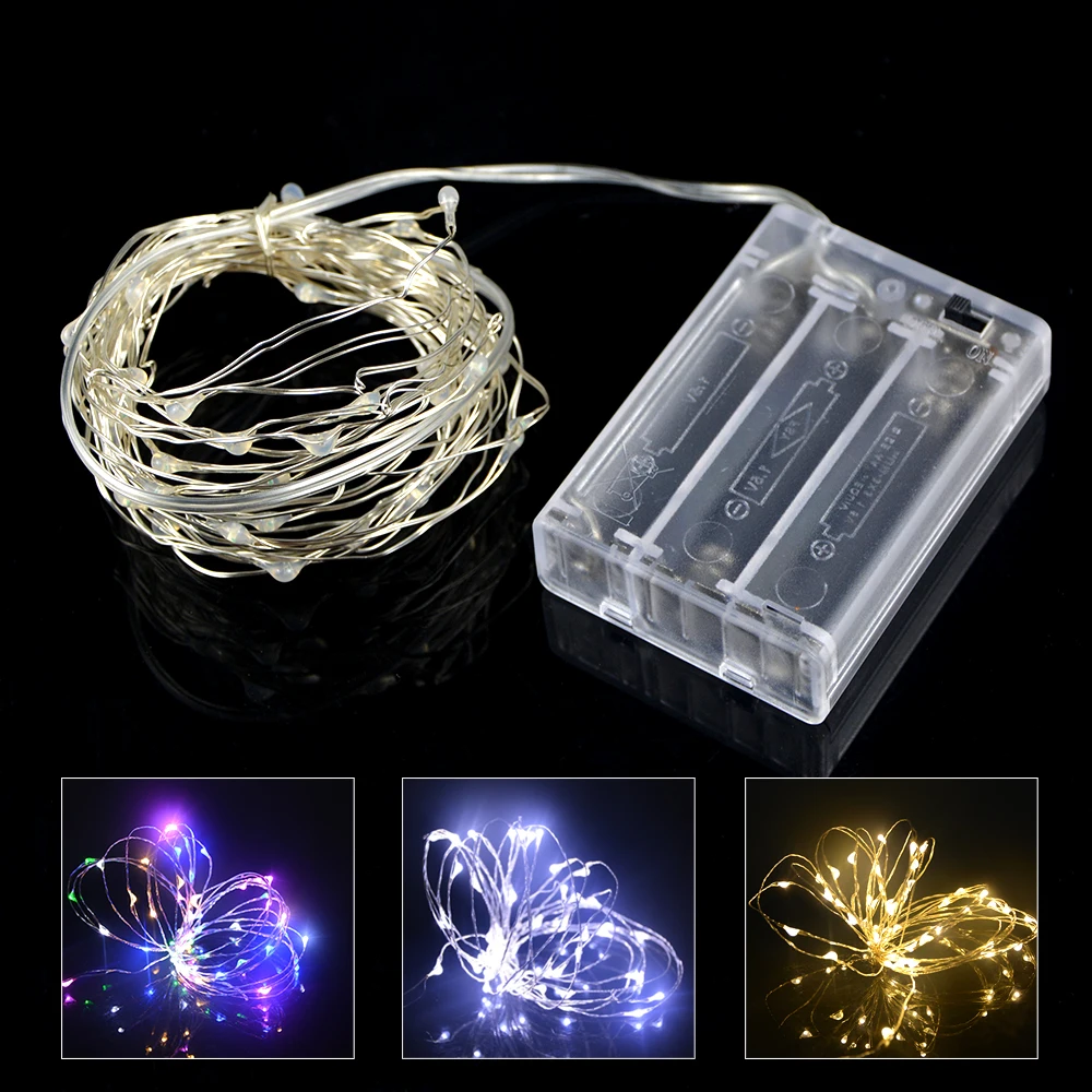 2m 5m copper wire led string lights waterproof holiday led no wire led lights