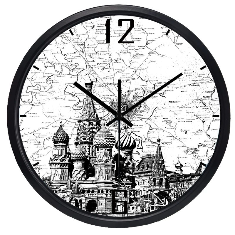 Кремлевские российские кварцевые живописные современные металлические Стеклянные Настенные часы отель беззвучные часы