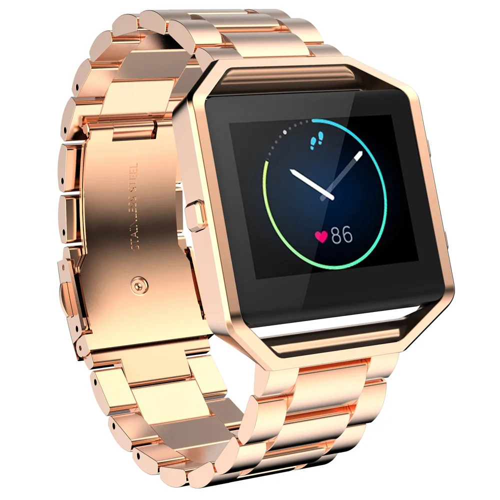 

Stailess Steel Bracelet Strap Watch Band For Fitbit Blaze Smart Watch Black Gold Rose Gold Band For Women Men Watch Accessories