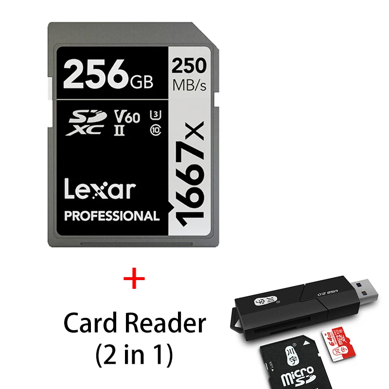 Lexar 1667X sd-карта 128 Гб 64 Гб 256 Гб класс 10 U3 V60 карта памяти 64 128 ГБ 250 Мб флэш-карта памяти SD карта памяти для камеры SDXC SDHC - Емкость: SD1667X-256G-C295