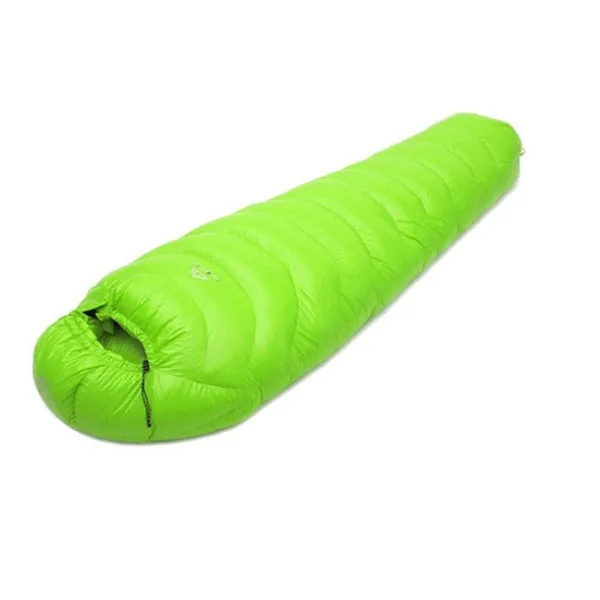 Зимний сверхлегкий теплый спальный мешок для взрослых из 90% белого гусиного пуха, компрессионный пакет для альпинизма, кемпинга, пеших прогулок - Цвет: 800G green