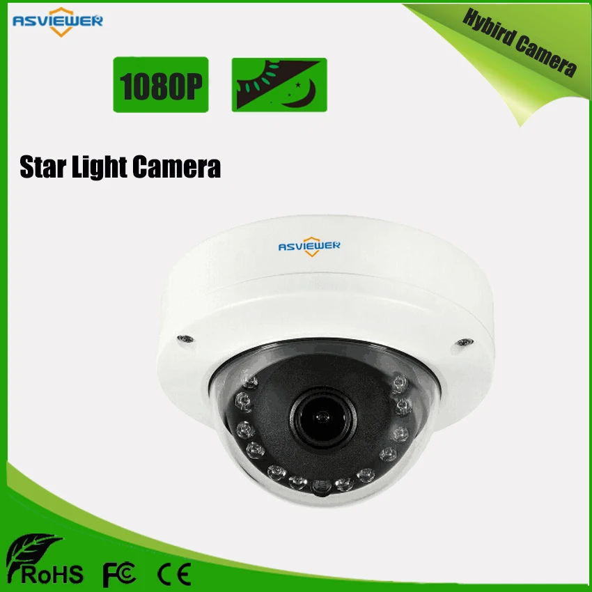 

Star Light Sony IMX307 Hybird Camera 1080P Support AHD/CVI/TVI/CVBS output Vandalproof 20m IR distance AS-MHD2105RL
