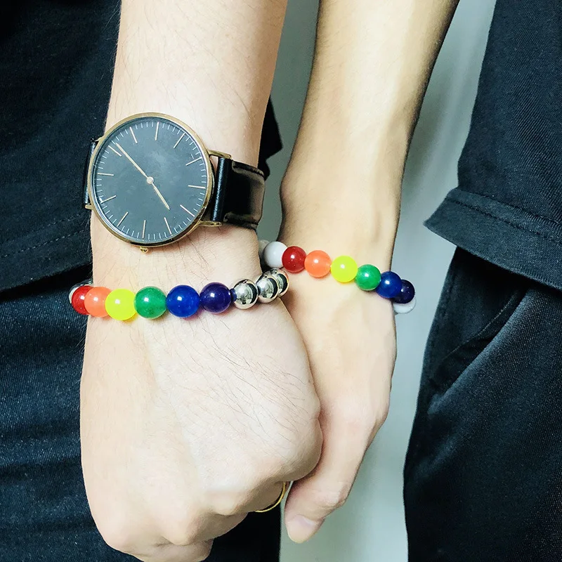 Женские и мужские браслеты Pride Rainbow из нержавеющей стали|Плетеные браслеты| |