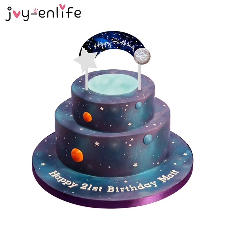 Солнечная система космическое пространство украшения для кексов обертка с днем рождения космический корабль астронавт ракета робот темативечерние торт Декор