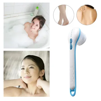 

Battery Powered Cleaning Bath Brush Spin Spa Massage Electric Shower Spin Scrubber Long Handle Bathing Tool CF