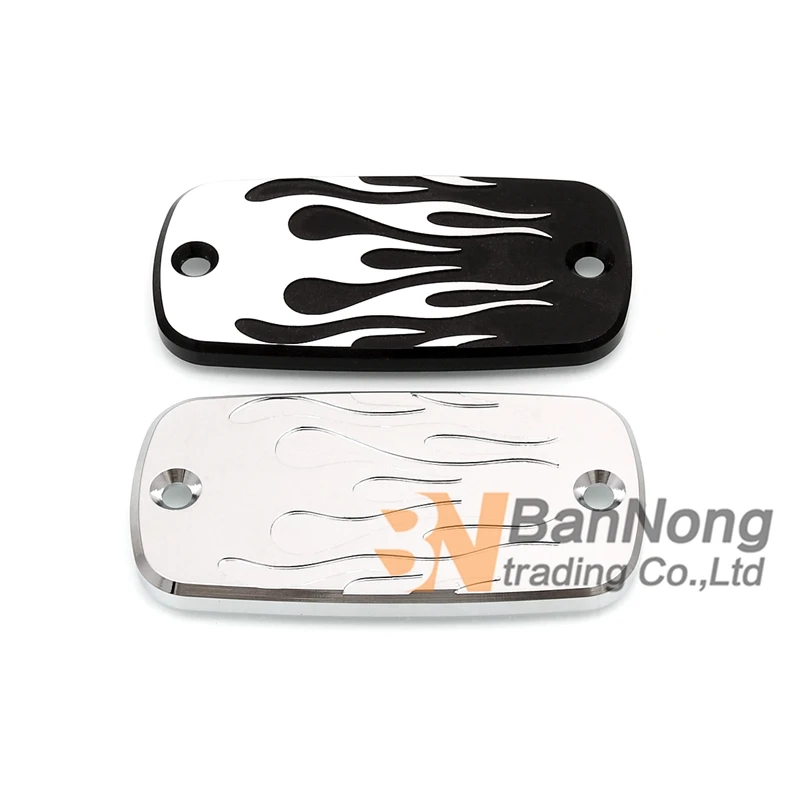 Motorcycle Flame Logo Clutch Brake Hydraulic Master Cylinder Cover Cap