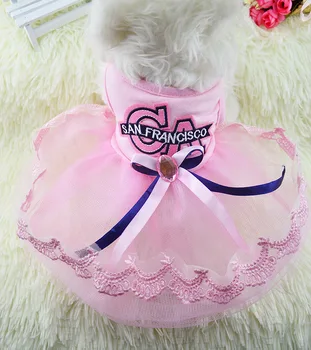 

Cute Dog puppy luxury bow dress pet cat dog Tutu skirt Princess wedding Dress clothing female dog chihuahua poodle dress clothes