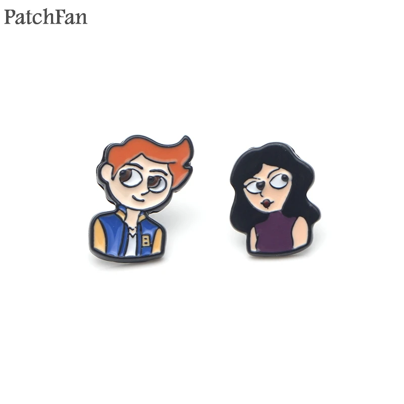 

Patchfan Riverdale couple movie earrings enamel Charm creative para party favor women Souvenir present jewelry for fans A1005