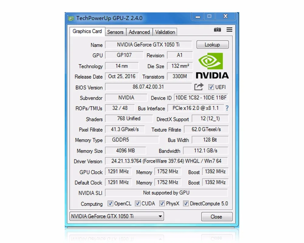 Оригинальная графическая карта GTX1050TI 4 ГБ/4096 МБ DDR5 128 бит видеокарта Placa de для