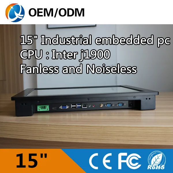 15 inch touch panel pc touch screen resolution 1024x768 with 1 99GHz Inter j1900 1 WIFI