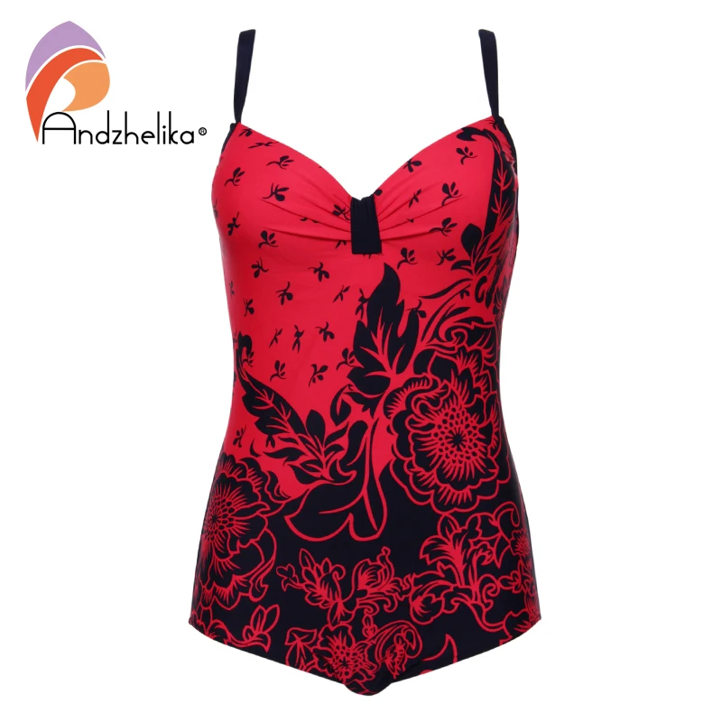 

Andzhelika One Piece Swimsuit Newest Plus Size Swimwear Floral printing Bodysuit Bathing Suits Swim suits Monokini
