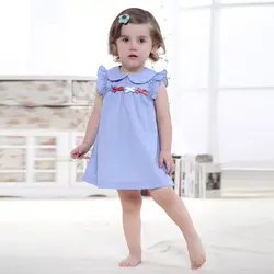 Счастливой Пасхи Лето Платье для маленьких девочек в розницу детская одежда из 100% хлопка без рукавов с принтом Вышивка детское платье