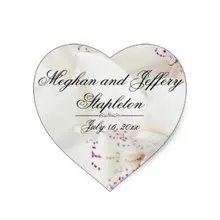 3.8 см Пользовательские Белый Цветочные в форме сердца Свадебные Наклейки