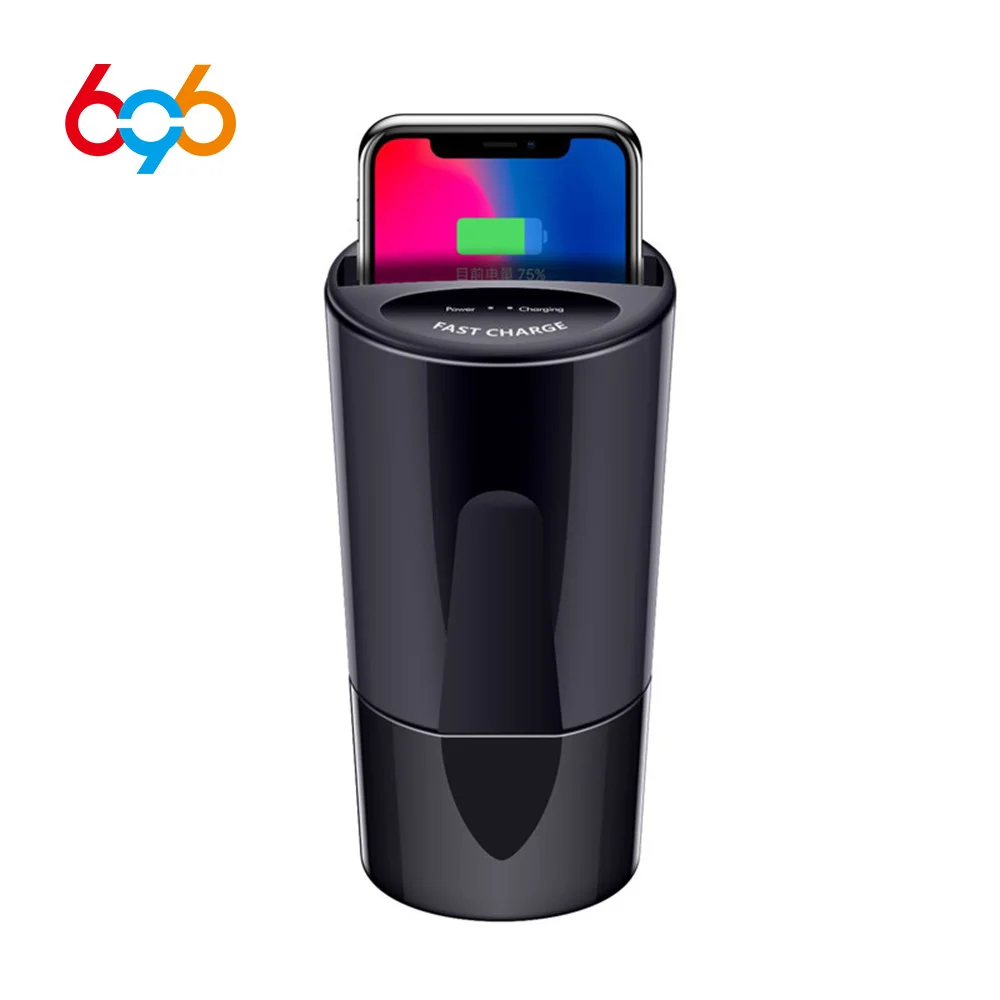 696 CN9 QI Wireless Car Charger Cup Mobile Phone 10W Fast