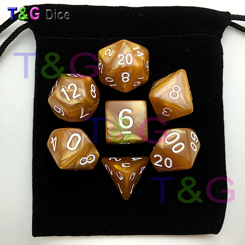 New Arrival 7pcs/Set Acrylic Polyhedral TRPG Games For DnD Marble effect D4 D20 Multi Sides Digital Dice Set|dice set|digital dicemulti sided dice |