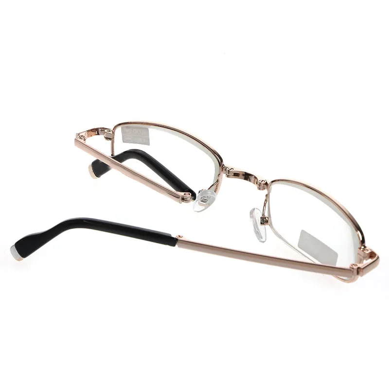 Мини-Складные очки для чтения, металлический чехол с полной рамкой, очки+ 1,00 до+ 4,00, 1 комплект