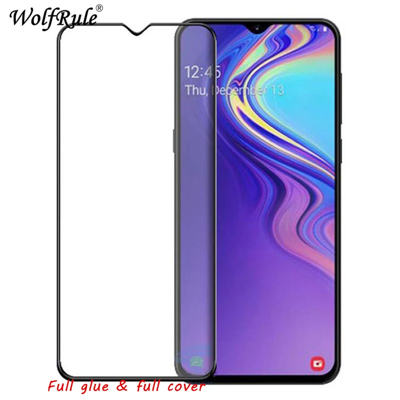 Защитная пленка для ЖК экрана Samsung Galaxy M10 закаленное стекло с полным клеем полное