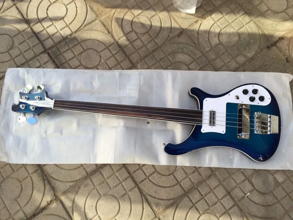 2019 новая + завод Rickenback 4003 4 strings fretless бас-гитара прозрачный синий отделка Ricken fireglo