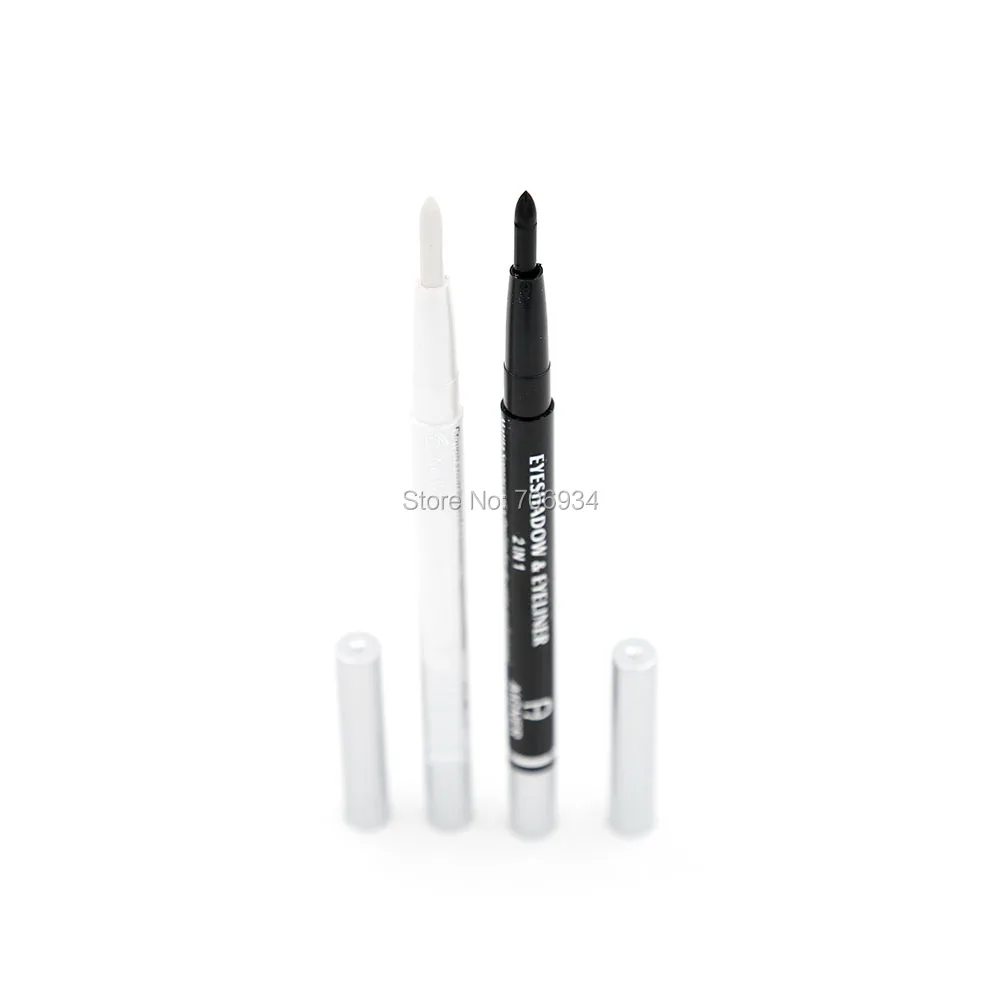 Líquido à Prova Pen e Lápis Delineador Retrátil – Lote 2 Cor Black & White d’ Água Eye Liner E695 12 Pçs