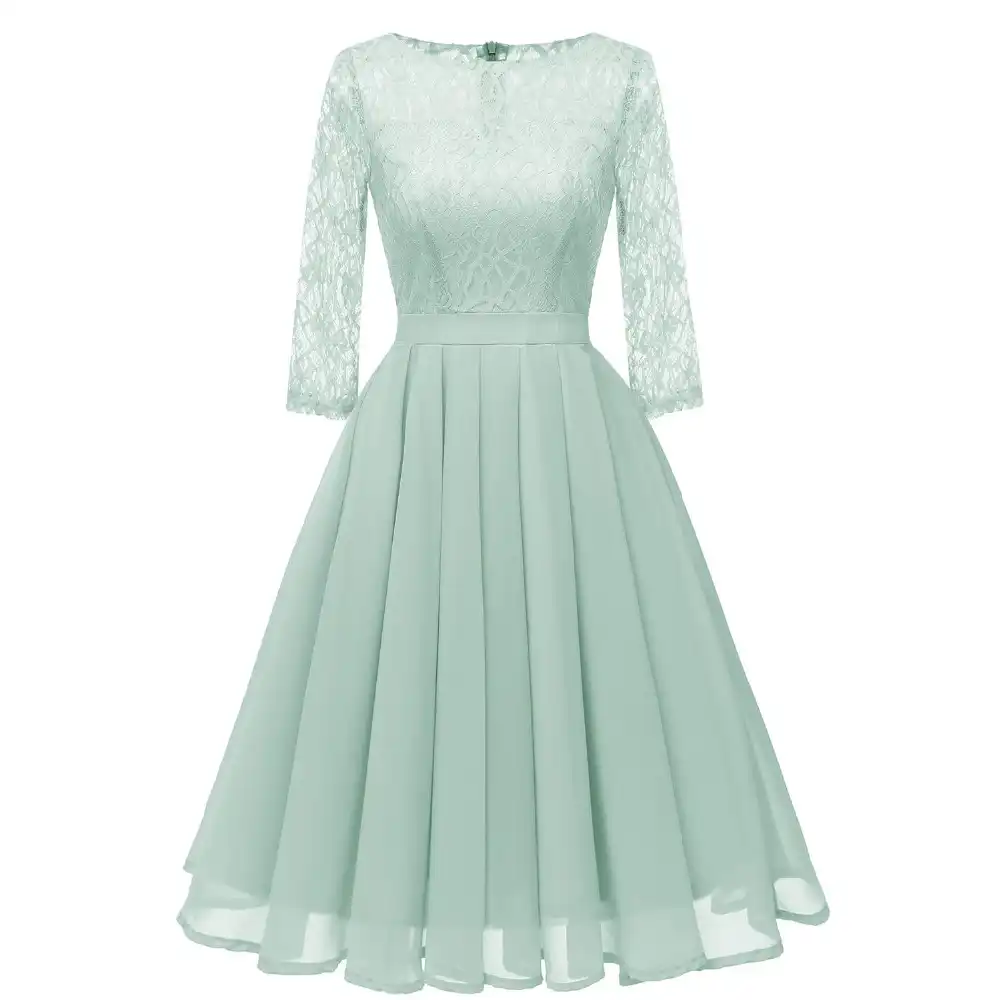 chiffon swing dress with sleeves