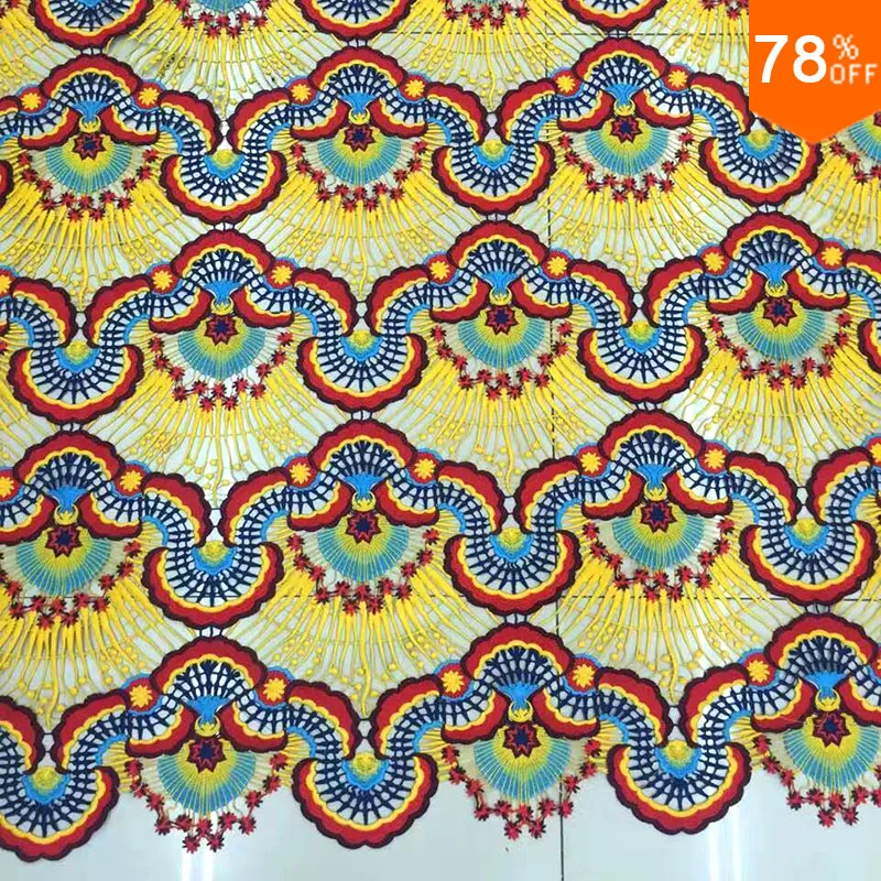 DIY швейная ткань Новое кружевное платье женская Европейская тонкая кружевная ткань имитация золотых шнурков Модная Неделя Роскошная ткань вышивка