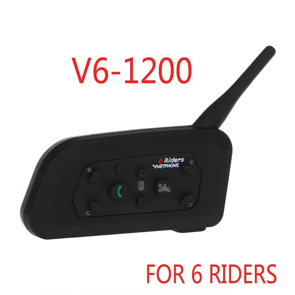

2018 new Vnetphone V6 Motorcycle helmet walkie-talkie maximum intercom 1200 meters support 6 people talking at the same time