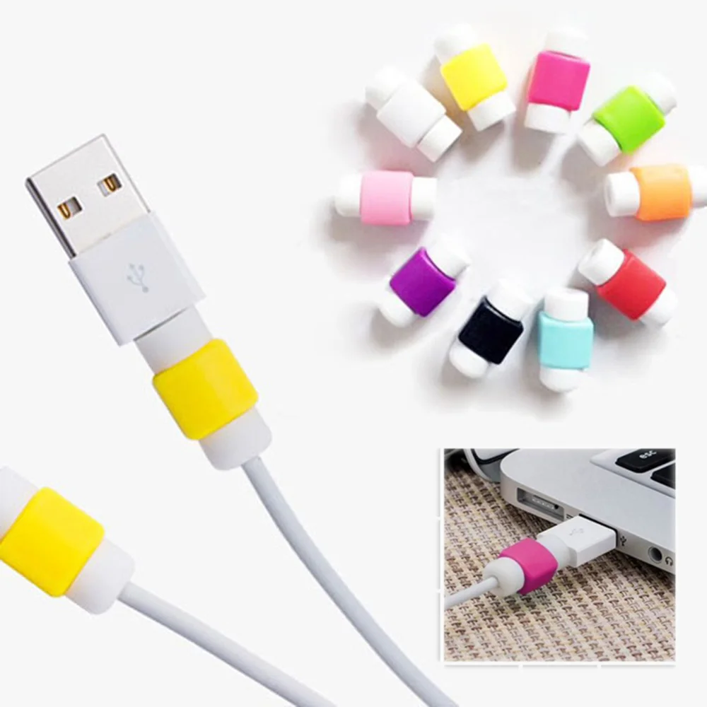 30 Pieces USB Cable Protector Sleeve D2 Mobile Phone Charger Cord Silicone For Line Protective | Электроника