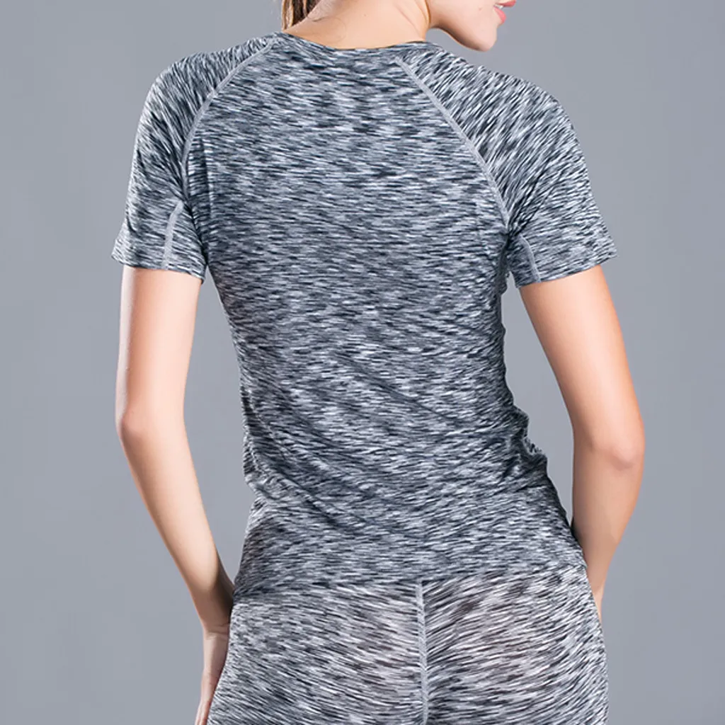 Женская спортивная футболка для бега, летняя, размера плюс, короткий рукав, быстросохнущая, для выступлений, женская футболка, топы для фитнеса, тренировочная футболка