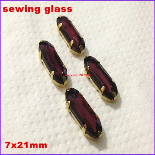 

Wine Red Color 15pcs 7x21mm Long Classical Oval Fancy Stone With gold Claw Setting For Sewing On Jewelry making