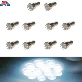 

KEYECU 10PCS 1156 1157 12LED S25 Car Led Bulb for Backup Turn Stop Brake Tail Light - White 12V