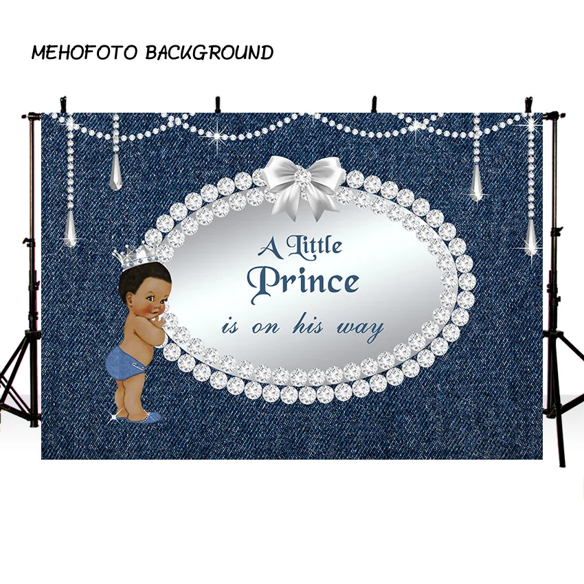 Baby Shower Vinyl Photography Backdrop Denim Diamond A Little