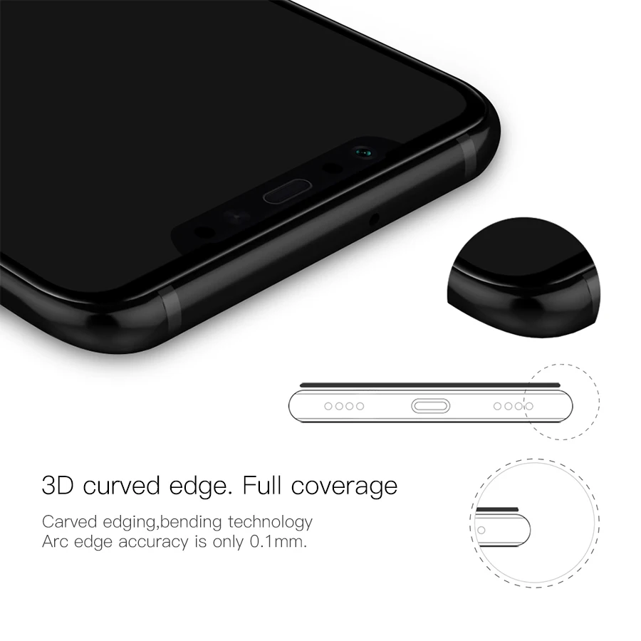 Защитное стекло для экрана xiaomi mi 8 с полным покрытием nillkin 3D Max 9H 0 33 мм тонкое