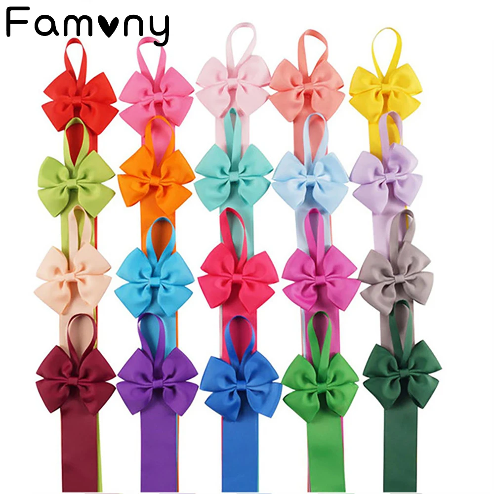 

Kids Hair Bows With Long Tails Holder Hairclips Storage Belt Girls Hair Accessories High Quality Ribbon Bows Holders Barrettes